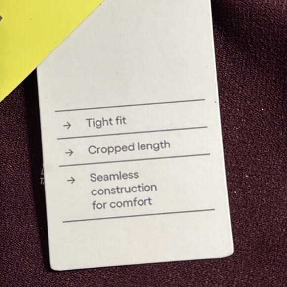 All In Motion size small pullover long sleeve tight fit cropped active top shiny - Picture 8 of 10